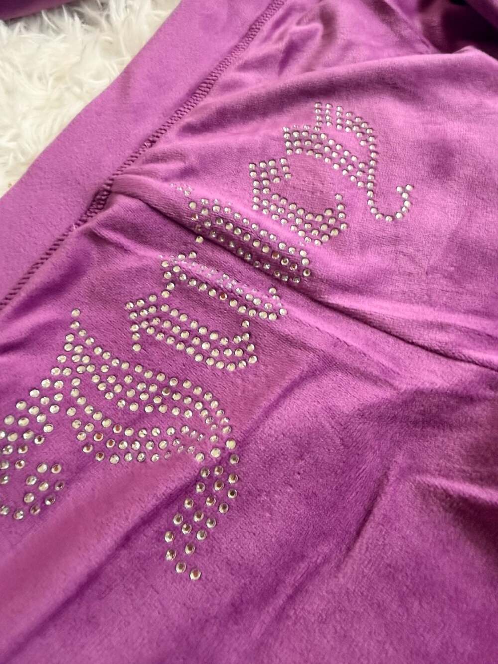 M Juicy Couture OG Big Bling Velour Track Set in Blackberry - Picture 4 of 9